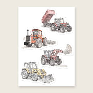 Furrow & Fields Sticker Sheet A5 (5.83″×8.27″) Massey Ferguson Pencil Sketch No. 1 | Kiss-Cut Sticker Sheet Quality Farmers Merch