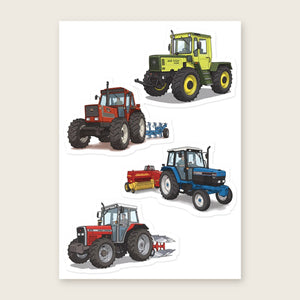 Furrow & Fields Sticker Sheet A5 (5.83″×8.27″) Tractor Mix Illustrated No. 108 | Kiss-Cut Sticker Sheet Quality Farmers Merch