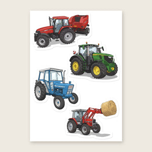 Furrow & Fields Sticker Sheet A5 (5.83″×8.27″) Tractor Mix Illustrated No. 122 | Kiss-Cut Sticker Sheet Quality Farmers Merch