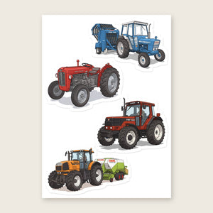 Furrow & Fields Sticker Sheet A5 (5.83″×8.27″) Tractor Mix Illustrated No. 139 | Kiss-Cut Sticker Sheet Quality Farmers Merch