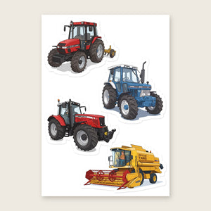 Furrow & Fields Sticker Sheet A5 (5.83″×8.27″) Tractor Mix Illustrated No. 155 | Kiss-Cut Sticker Sheet Quality Farmers Merch