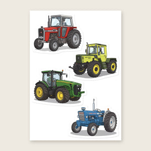 Furrow & Fields Sticker Sheet A5 (5.83″×8.27″) Tractor Mix Illustrated No. 165 | Kiss-Cut Sticker Sheet Quality Farmers Merch