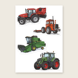 Furrow & Fields Sticker Sheet A5 (5.83″×8.27″) Tractor Mix Illustrated No. 168 | Kiss-Cut Sticker Sheet Quality Farmers Merch