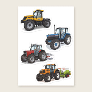 Furrow & Fields Sticker Sheet A5 (5.83″×8.27″) Tractor Mix Illustrated No. 179 | Kiss-Cut Sticker Sheet Quality Farmers Merch