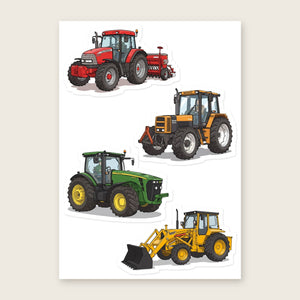 Furrow & Fields Sticker Sheet A5 (5.83″×8.27″) Tractor Mix Illustrated No. 18 | Kiss-Cut Sticker Sheet Quality Farmers Merch