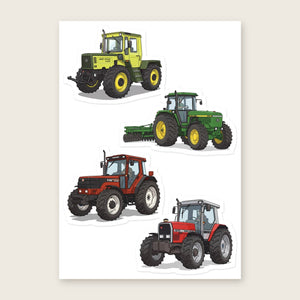 Furrow & Fields Sticker Sheet A5 (5.83″×8.27″) Tractor Mix Illustrated No. 180 | Kiss-Cut Sticker Sheet Quality Farmers Merch