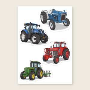 Furrow & Fields Sticker Sheet A5 (5.83″×8.27″) Tractor Mix Illustrated No. 183 | Kiss-Cut Sticker Sheet Quality Farmers Merch