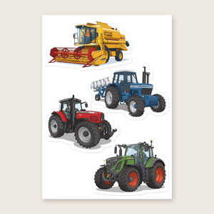 Furrow & Fields Sticker Sheet A5 (5.83″×8.27″) Tractor Mix Illustrated No. 184 | Kiss-Cut Sticker Sheet Quality Farmers Merch
