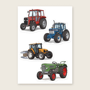 Furrow & Fields Sticker Sheet A5 (5.83″×8.27″) Tractor Mix Illustrated No. 194 | Kiss-Cut Sticker Sheet Quality Farmers Merch