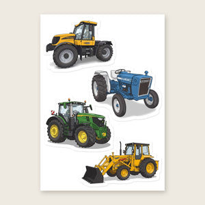 Furrow & Fields Sticker Sheet A5 (5.83″×8.27″) Tractor Mix Illustrated No. 211 | Kiss-Cut Sticker Sheet Quality Farmers Merch