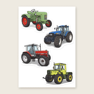 Furrow & Fields Sticker Sheet A5 (5.83″×8.27″) Tractor Mix Illustrated No. 213 | Kiss-Cut Sticker Sheet Quality Farmers Merch