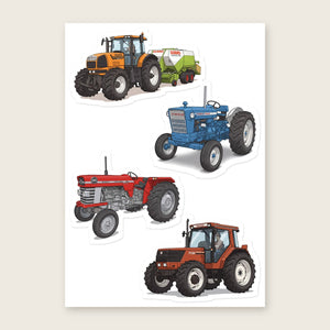 Furrow & Fields Sticker Sheet A5 (5.83″×8.27″) Tractor Mix Illustrated No. 226 | Kiss-Cut Sticker Sheet Quality Farmers Merch