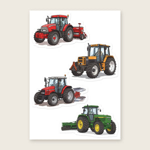 Furrow & Fields Sticker Sheet A5 (5.83″×8.27″) Tractor Mix Illustrated No. 26 | Kiss-Cut Sticker Sheet Quality Farmers Merch