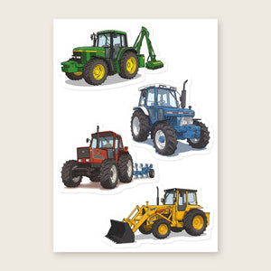 Furrow & Fields Sticker Sheet A5 (5.83″×8.27″) Tractor Mix Illustrated No. 27 | Kiss-Cut Sticker Sheet Quality Farmers Merch