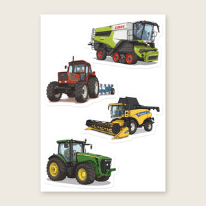 Furrow & Fields Sticker Sheet A5 (5.83″×8.27″) Tractor Mix Illustrated No. 35 | Kiss-Cut Sticker Sheet Quality Farmers Merch