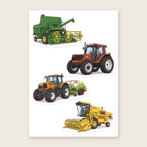 Furrow & Fields Sticker Sheet A5 (5.83″×8.27″) Tractor Mix Illustrated No. 41 | Kiss-Cut Sticker Sheet Quality Farmers Merch