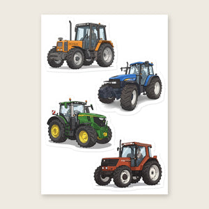 Furrow & Fields Sticker Sheet A5 (5.83″×8.27″) Tractor Mix Illustrated No. 42 | Kiss-Cut Sticker Sheet Quality Farmers Merch