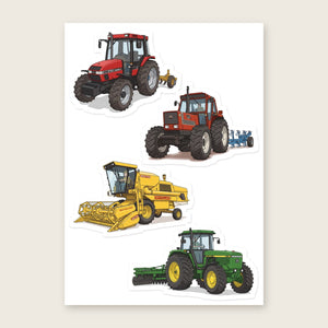 Furrow & Fields Sticker Sheet A5 (5.83″×8.27″) Tractor Mix Illustrated No. 49 | Kiss-Cut Sticker Sheet Quality Farmers Merch