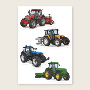 Furrow & Fields Sticker Sheet A5 (5.83″×8.27″) Tractor Mix Illustrated No. 53 | Kiss-Cut Sticker Sheet Quality Farmers Merch