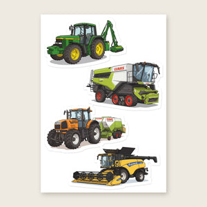 Furrow & Fields Sticker Sheet A5 (5.83″×8.27″) Tractor Mix Illustrated No. 56 | Kiss-Cut Sticker Sheet Quality Farmers Merch