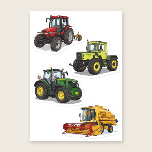 Furrow & Fields Sticker Sheet A5 (5.83″×8.27″) Tractor Mix Illustrated No. 66 | Kiss-Cut Sticker Sheet Quality Farmers Merch