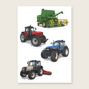 Furrow & Fields Sticker Sheet A5 (5.83″×8.27″) Tractor Mix Illustrated No. 69 | Kiss-Cut Sticker Sheet Quality Farmers Merch