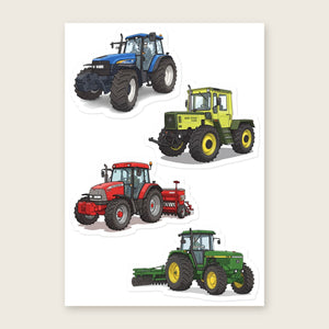 Furrow & Fields Sticker Sheet A5 (5.83″×8.27″) Tractor Mix Illustrated No. 70 | Kiss-Cut Sticker Sheet Quality Farmers Merch