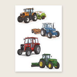 Furrow & Fields Sticker Sheet A5 (5.83″×8.27″) Tractor Mix Illustrated No. 80 | Kiss-Cut Sticker Sheet Quality Farmers Merch