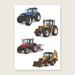 Furrow & Fields Sticker Sheet A5 (5.83″×8.27″) Tractor Mix Illustrated No. 84 | Kiss-Cut Sticker Sheet Quality Farmers Merch
