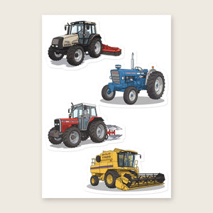 Furrow & Fields Sticker Sheet A5 (5.83″×8.27″) Tractor Mix Illustrated No. 85 | Kiss-Cut Sticker Sheet Quality Farmers Merch