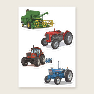 Furrow & Fields Sticker Sheet A5 (5.83″×8.27″) Tractor Mix Illustrated No. 93 | Kiss-Cut Sticker Sheet Quality Farmers Merch