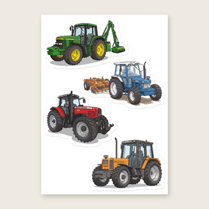 Furrow & Fields Sticker Sheet A5 (5.83″×8.27″) Tractor Mix Illustrated No. 99 | Kiss-Cut Sticker Sheet Quality Farmers Merch
