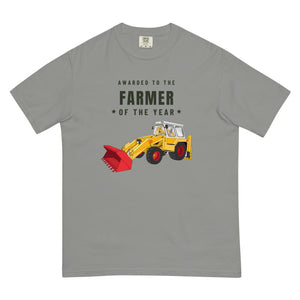 Furrow & Fields T-Shirt Grey / S Farmer of the Year JCB 4D Backhoe | Unisex Premium T-shirt Quality Farmers Merch
