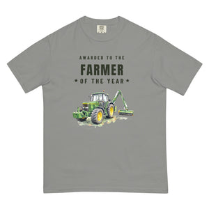Furrow & Fields T-Shirt Grey / S Farmer of the Year John Deere 6910 with Hedge Cutter Watercolour | Unisex Premium T-shirt Quality Farmers Merch