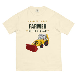 Furrow & Fields T-Shirt Ivory / S Farmer of the Year JCB 3CX White Cabin 2WD | Unisex Premium T-shirt Quality Farmers Merch