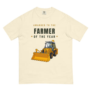 Furrow & Fields T-Shirt Ivory / S Farmer of the Year JCB Grey Cab Turbo | Unisex Premium T-shirt Quality Farmers Merch