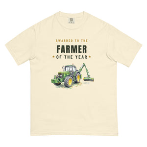 Furrow & Fields T-Shirt Ivory / S Farmer of the Year John Deere 6910 with Hedge Cutter Watercolour | Unisex Premium T-shirt Quality Farmers Merch