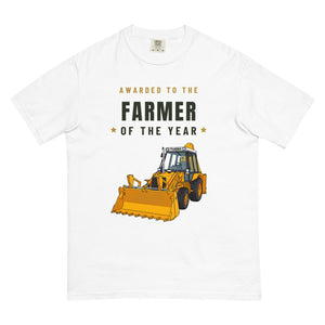 Furrow & Fields T-Shirt White / S Farmer of the Year JCB Grey Cab Turbo | Unisex Premium T-shirt Quality Farmers Merch