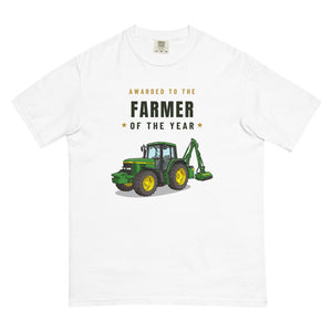 Furrow & Fields T-Shirt White / S Farmer of the Year John Deere 6910 with Hedge Cutter | Unisex Premium T-shirt Quality Farmers Merch
