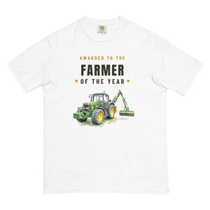 Furrow & Fields T-Shirt White / S Farmer of the Year John Deere 6910 with Hedge Cutter Watercolour | Unisex Premium T-shirt Quality Farmers Merch