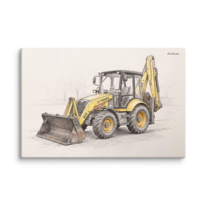 Furrow & Fields Terex 860 Elite Pencil Sketch | Canvas Quality Farmers Merch