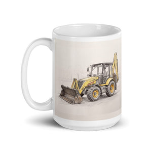 Furrow & Fields Terex 860 Elite Pencil Sketch | White Glossy Mug Quality Farmers Merch