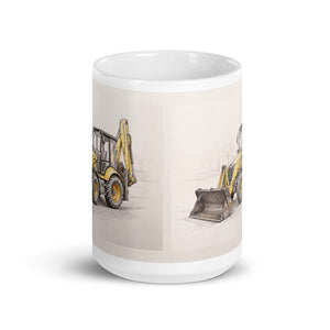 Furrow & Fields Terex 860 Elite Pencil Sketch | White Glossy Mug Quality Farmers Merch
