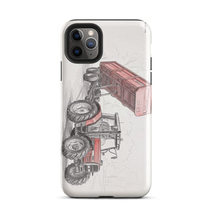 Furrow & Fields Tough Case for iPhone® iPhone 11 Pro Max Massey Ferguson 6180 Pencil Sketch | Tough Case for iPhone® Quality Farmers Merch