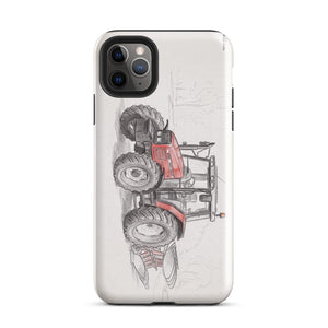 Furrow & Fields Tough Case for iPhone® iPhone 11 Pro Max Massey Ferguson 6255 Pencil Sketch | Tough Case for iPhone® Quality Farmers Merch