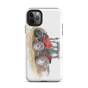 Furrow & Fields Tough Case for iPhone® iPhone 11 Pro Max Massey Ferguson 6255 Watercolor | Tough Case for iPhone® Quality Farmers Merch