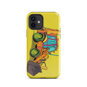 Furrow & Fields Tough Case for iPhone® iPhone 12 JCB 3CX Sitemaster Plus Pop Art | Tough Case for iPhone® Quality Farmers Merch