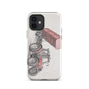 Furrow & Fields Tough Case for iPhone® iPhone 12 Massey Ferguson 6180 Pencil Sketch | Tough Case for iPhone® Quality Farmers Merch
