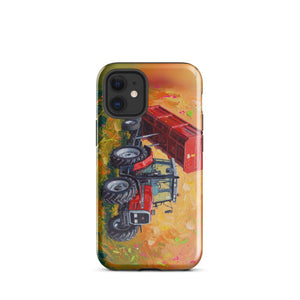 Furrow & Fields Tough Case for iPhone® iPhone 12 mini Massey Ferguson 6180 Splash Art | Tough Case for iPhone® Quality Farmers Merch