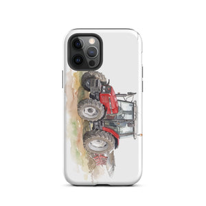 Furrow & Fields Tough Case for iPhone® iPhone 12 Pro Massey Ferguson 6255 Watercolor | Tough Case for iPhone® Quality Farmers Merch